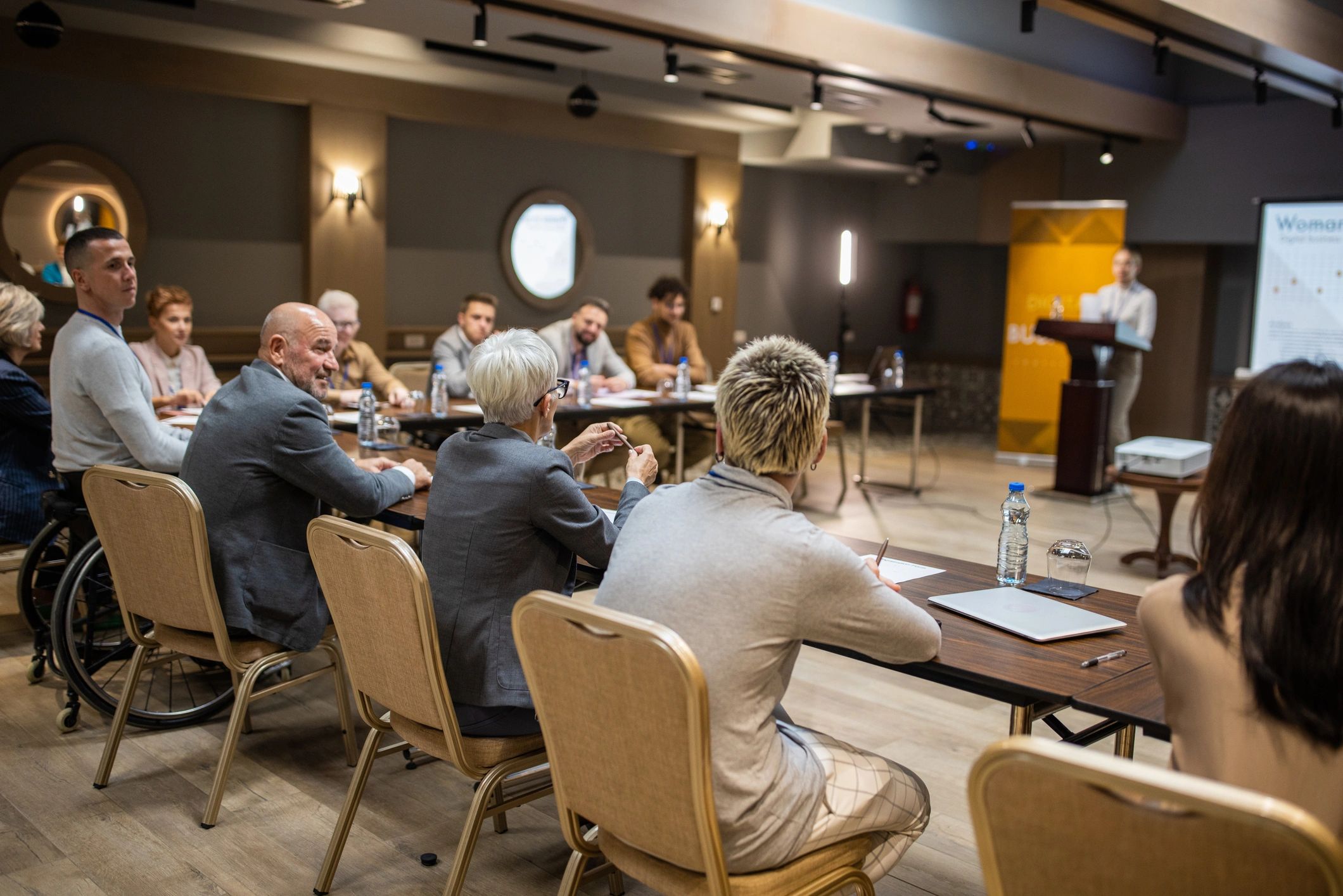 Professional audience engaged in development session